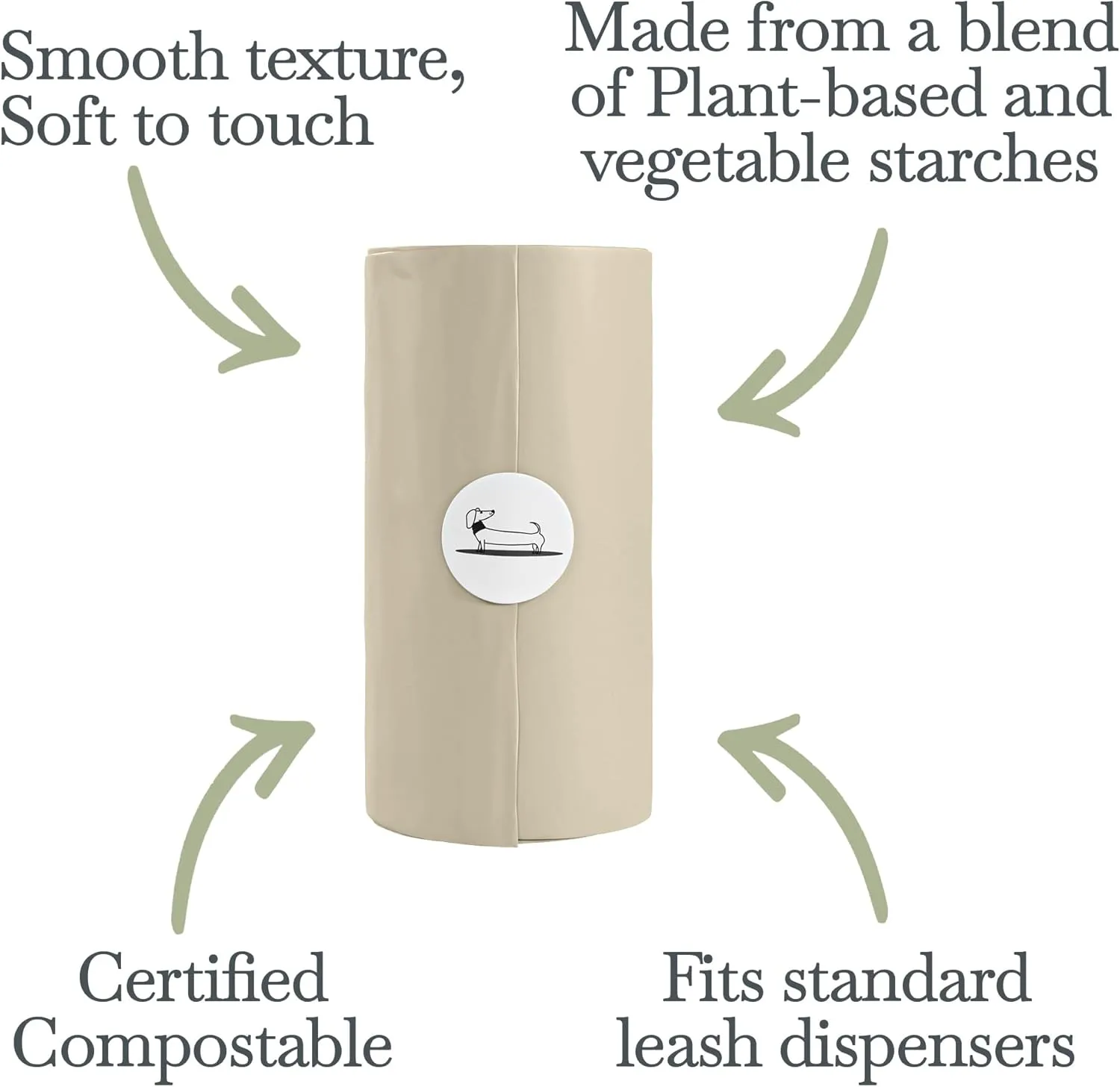 100% Certified Home Compostable and Biodegradable Dog Poop Bags - ASTM D6400 & EN 13432 Compliant Dog Waste Bags  60 Bags  4 x Rolls of Plant Based Compostable Poop Bag