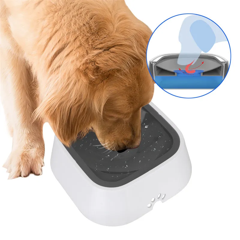 1.5L Cat Dog Water Bowl Carried Floating Bowl Anti-Overflow