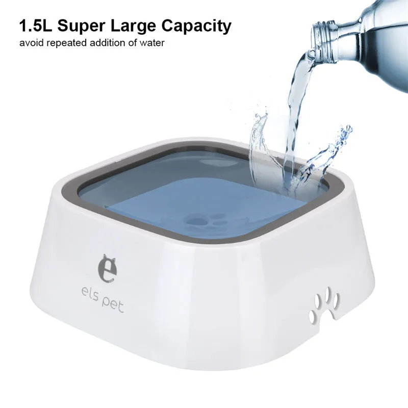 1.5L Cat Dog Water Bowl Carried Floating Bowl Anti-Overflow