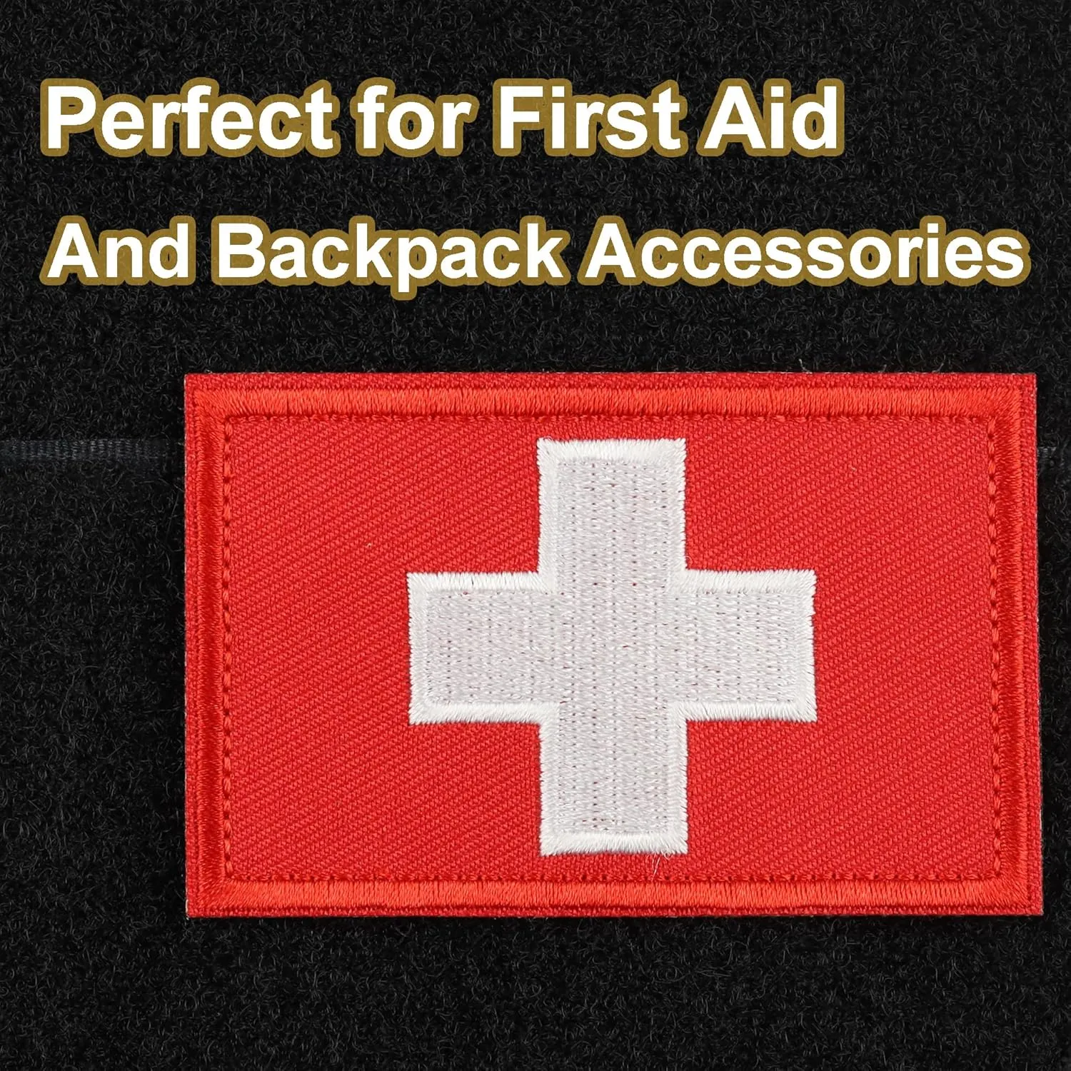 2 PCS First Aid Kit Patch, Medic Red Cross Patch Tactical Medical Patches for Packs Military Bags Backpacks Clothings Jackets Hats Pet Harness (Embroidered, 3x2 in)