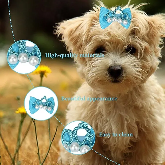 20 Pcs Pet Crown Decoration, Pet Hair Bows