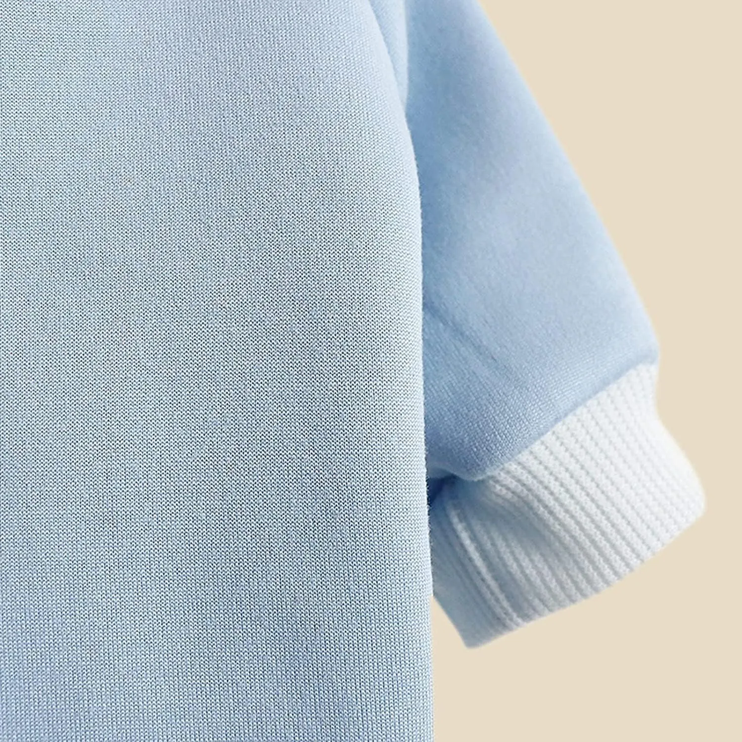2Pc Pet Sweaters for Hairless Cats & Small Dogs - Cotton Pullover Shirts with Sleeves - Blue & Grey, Large