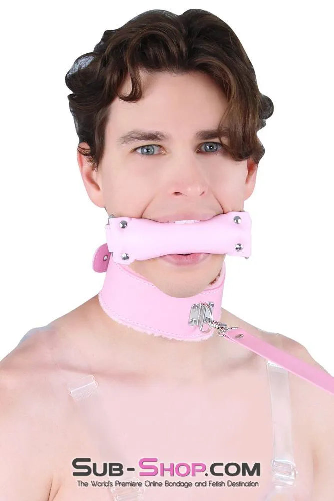 8956DL-SIS      Sissy Slave Harlot Sissy Hypnosis Stuffed Pink Bit Gag