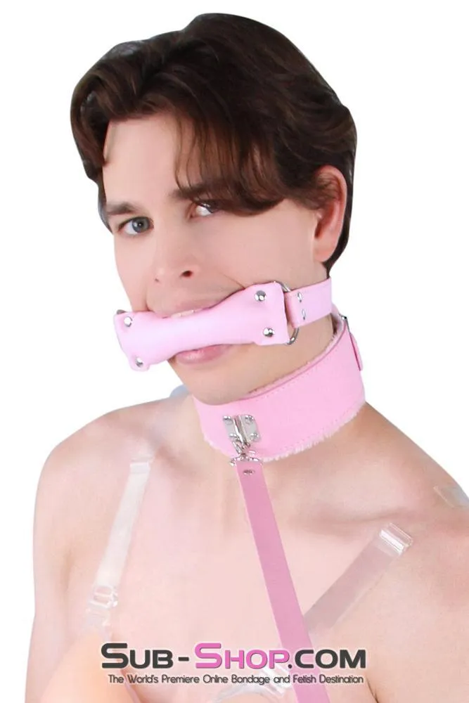 8956DL-SIS      Sissy Slave Harlot Sissy Hypnosis Stuffed Pink Bit Gag