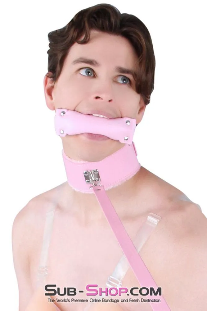8956DL-SIS      Sissy Slave Harlot Sissy Hypnosis Stuffed Pink Bit Gag