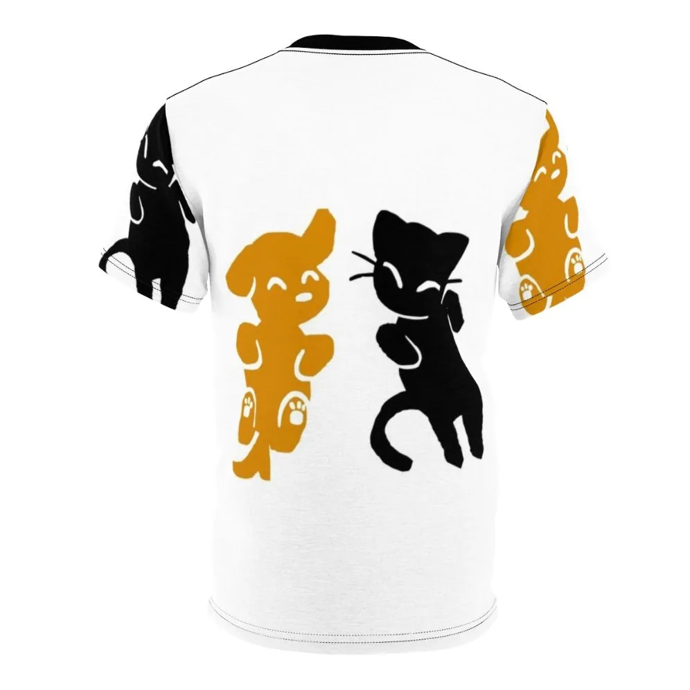Adorable Cat and Dog Graphic T-shirt for Pet Lovers