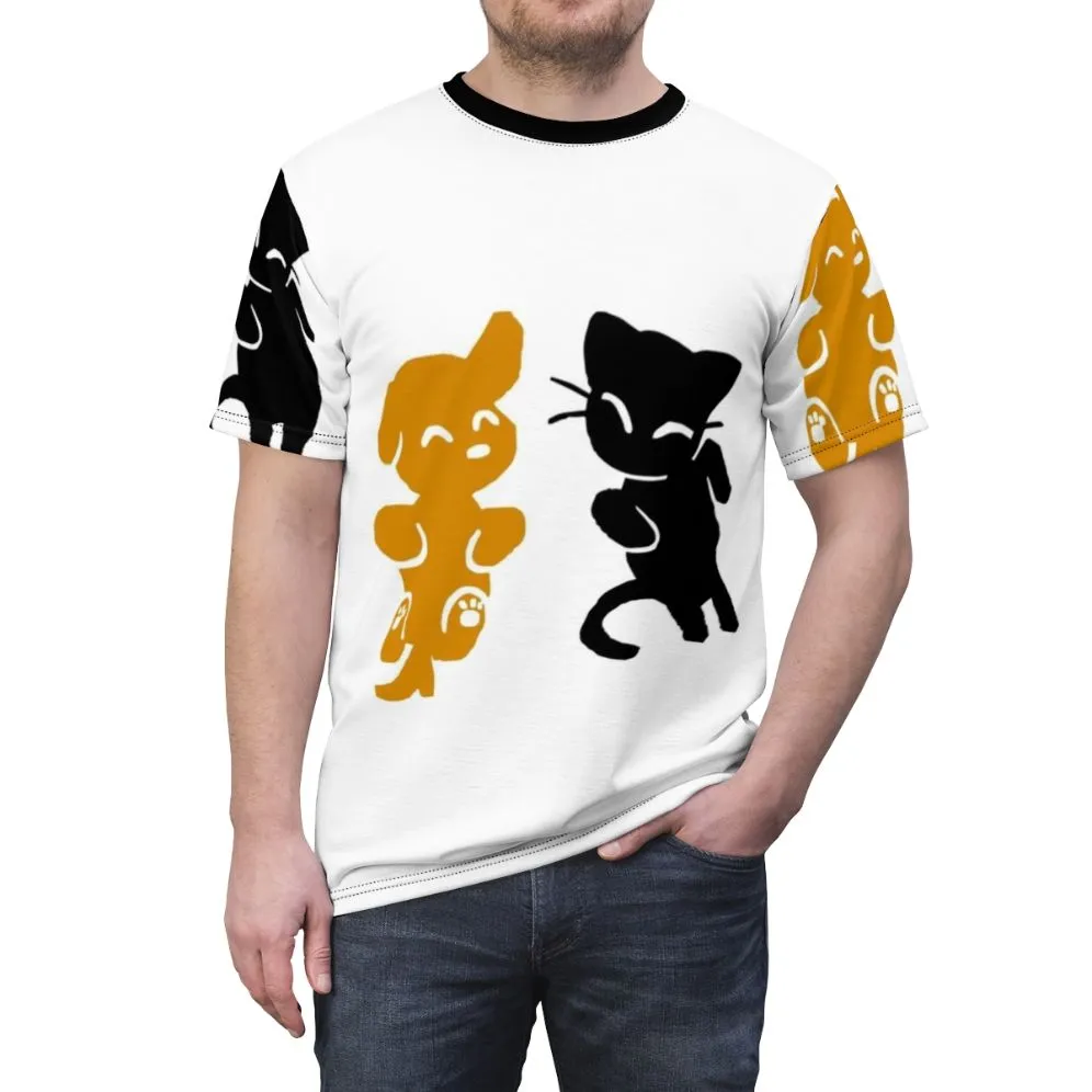 Adorable Cat and Dog Graphic T-shirt for Pet Lovers