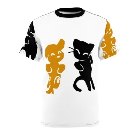 Adorable Cat and Dog Graphic T-shirt for Pet Lovers