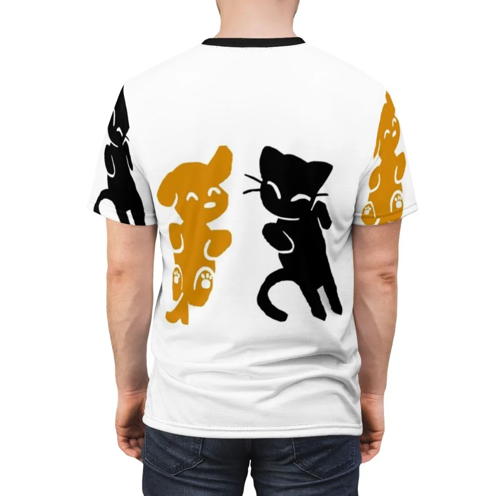 Adorable Cat and Dog Graphic T-shirt for Pet Lovers