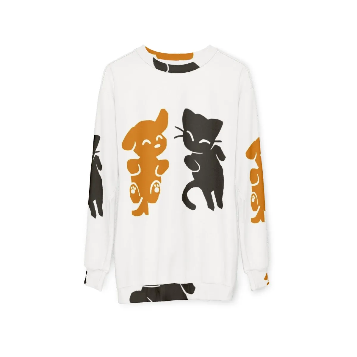 Adorable Cat and Dog Themed Sweatshirt for Pet Lovers