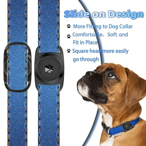 Airtag Dog Collar Holder, [1 Pack] Waterproof Protective Case for Apple AirTag, Durable & Lightweight with Full-Body Protection, Soft Silicone, Black