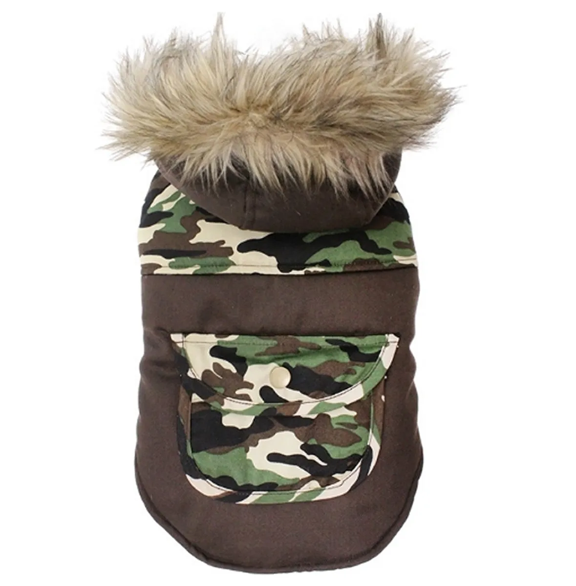 Army Camo Quilted Dog Parka Coat