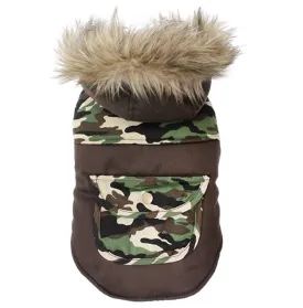 Army Camo Quilted Dog Parka Coat