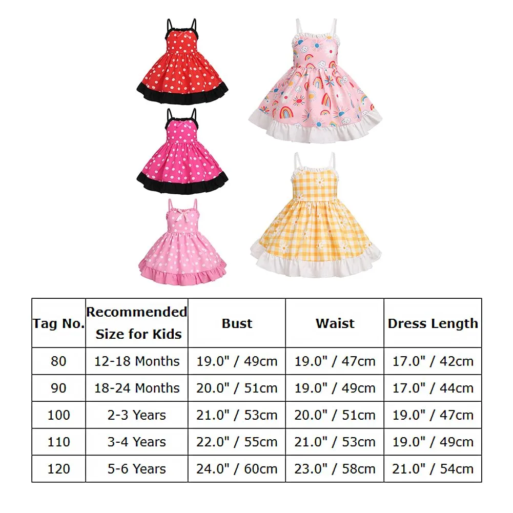 Baby Girls Rainbow Tutu Dress: First Birthday Party Dress for Toddler Princess Backless Ruffle Casual Dress Pageant Cake Smash School Picture Photoshoot Outfit Pink-Rainbow 12-18 Months