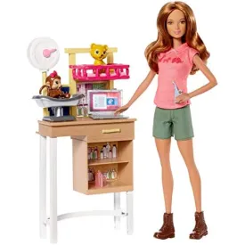Barbie Doll Zoo Doctor Play Set with Two Patients