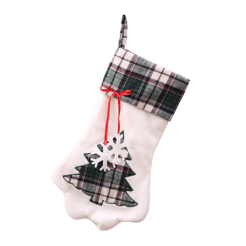 Best Personalized Name Stocking Plaid Paw Christmas Christmas Decor