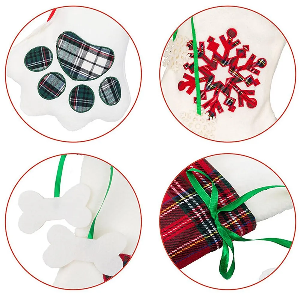 Best Personalized Name Stocking Plaid Paw Christmas Christmas Decor