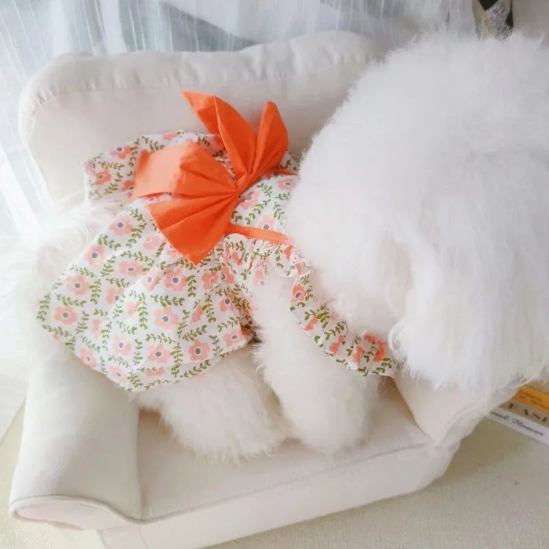Big Bow Flower Pet Dress