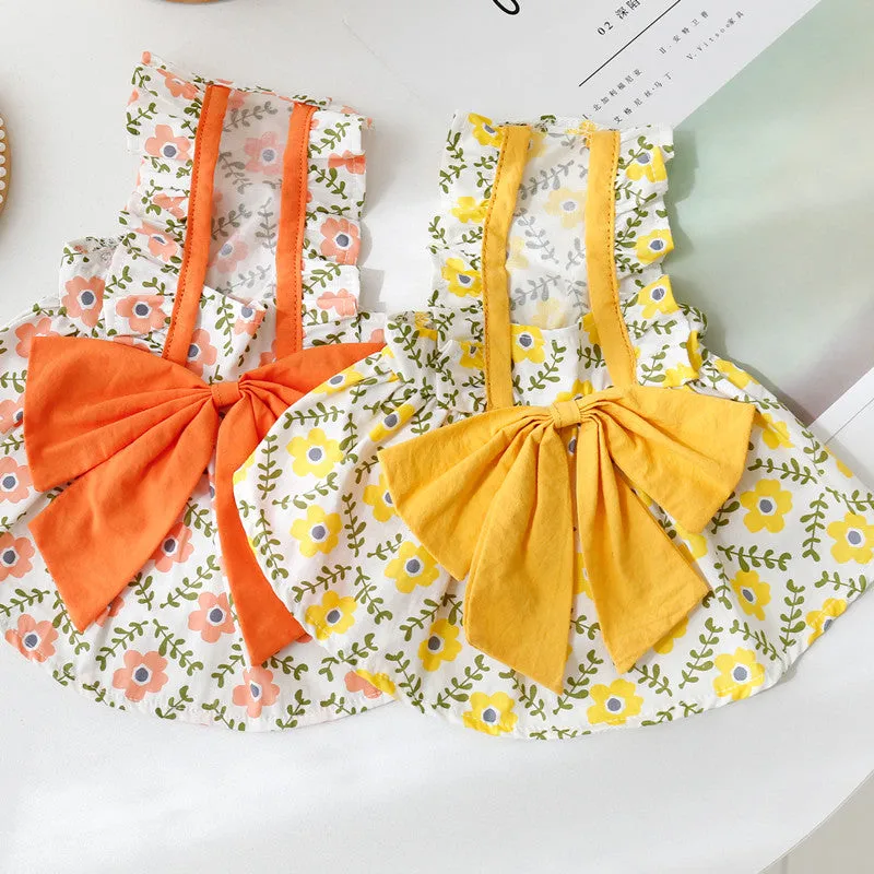 Big Bow Flower Pet Dress