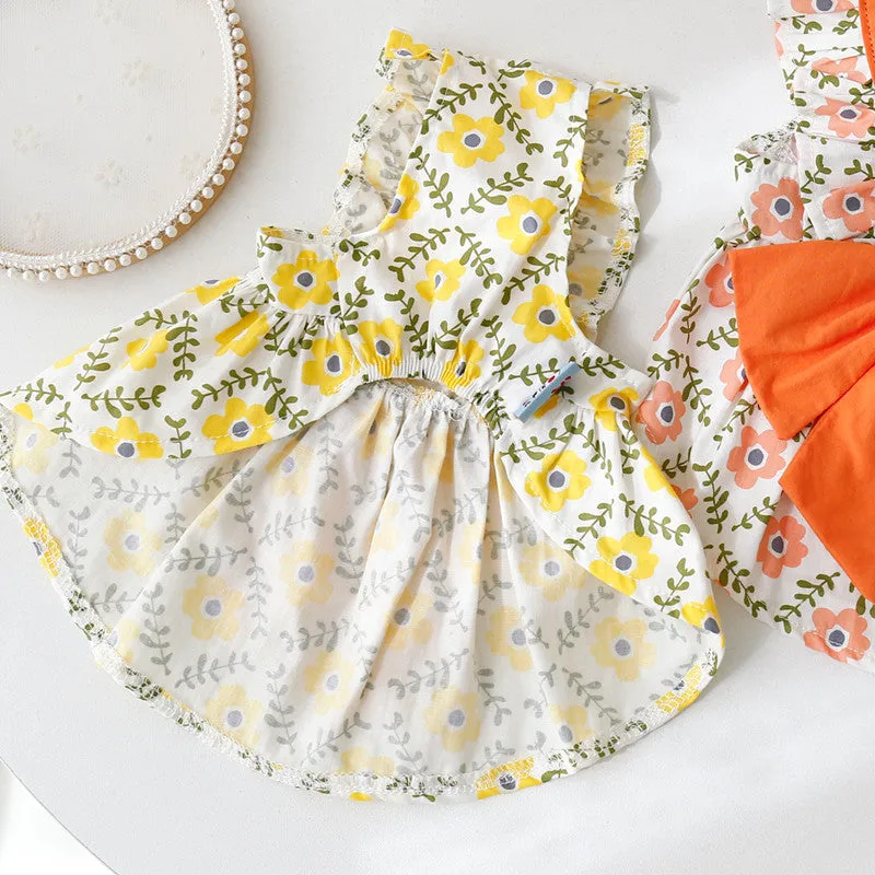 Big Bow Flower Pet Dress