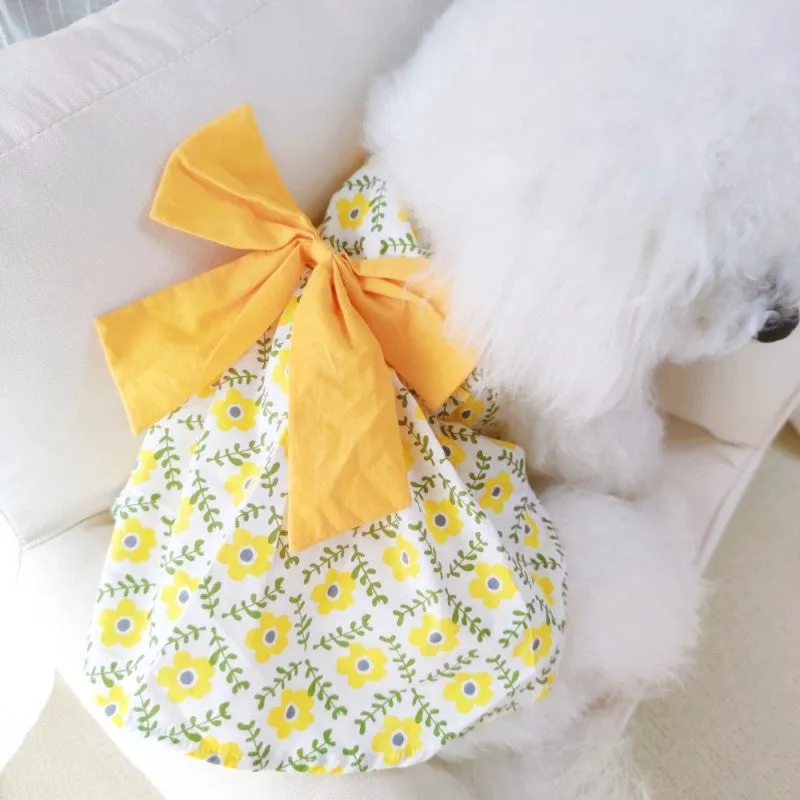 Big Bow Flower Pet Dress