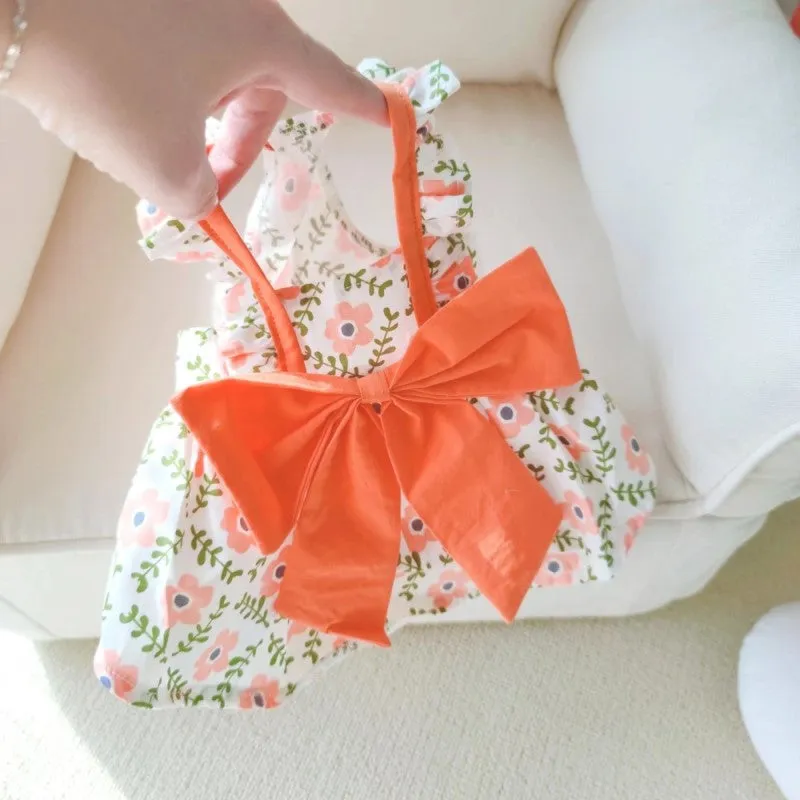 Big Bow Flower Pet Dress