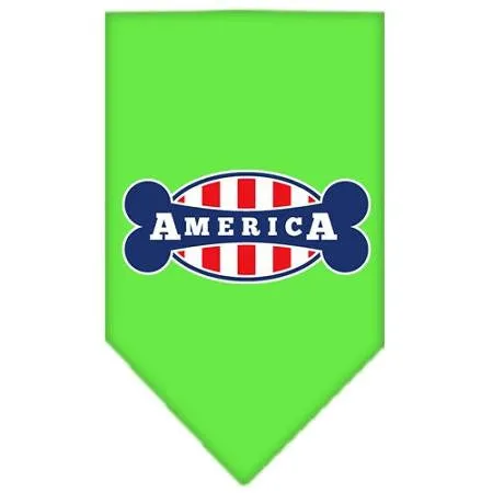 Bonely in America Screen Print Bandana Lime Green Small