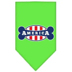 Bonely in America Screen Print Bandana Lime Green Small