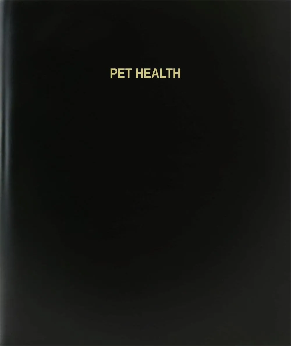 BookFactory Pet Health Log Book/Journal/Logbook - 120 Page, 8.5''x11'', Black Hardbound (XLog-120-7CS-A-L-Black(Pet Health Log Book))