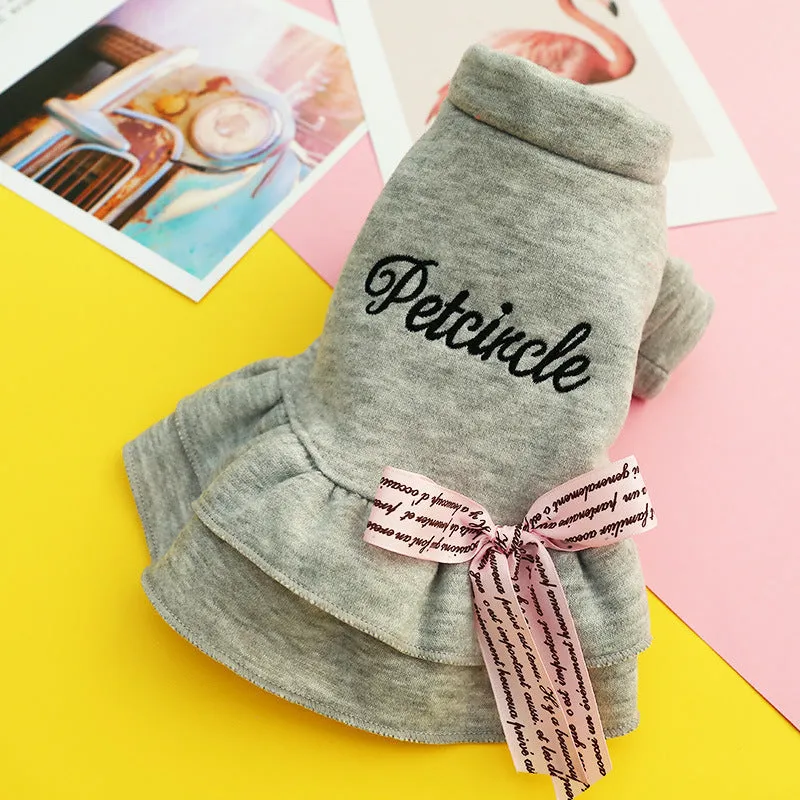 Bow Letter Print Pet Dress
