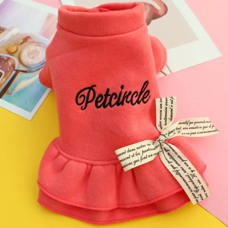 Bow Letter Print Pet Dress