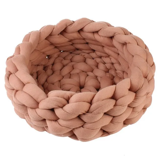 Braided Pet Bed Warming House Soft Nest Kennel Baskets Indoor Sleeping Cave Sofa