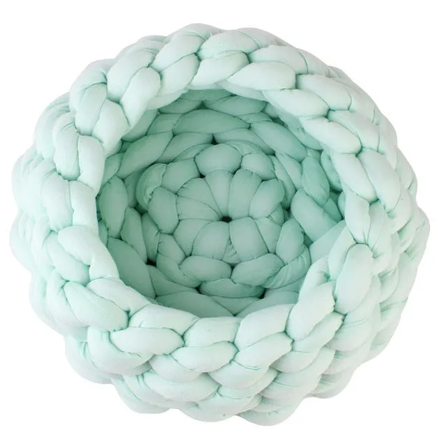 Braided Pet Bed Warming House Soft Nest Kennel Baskets Indoor Sleeping Cave Sofa