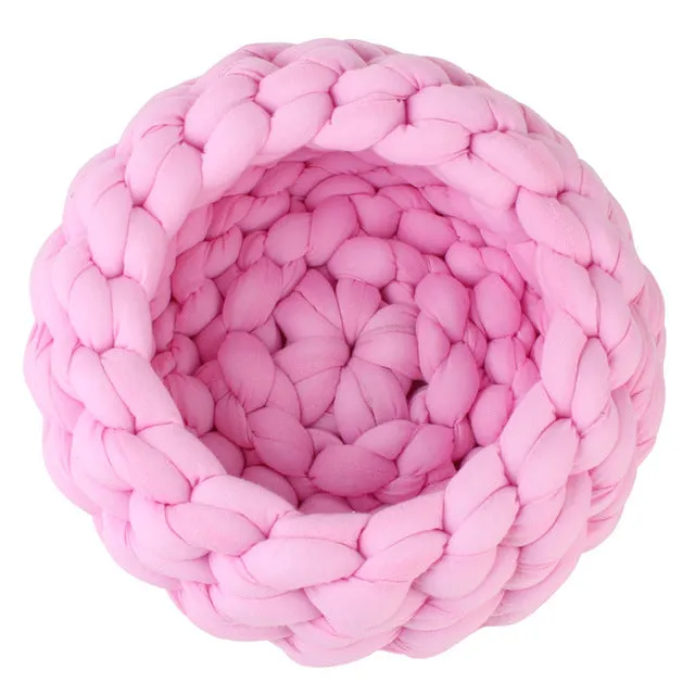 Braided Pet Bed Warming House Soft Nest Kennel Baskets Indoor Sleeping Cave Sofa