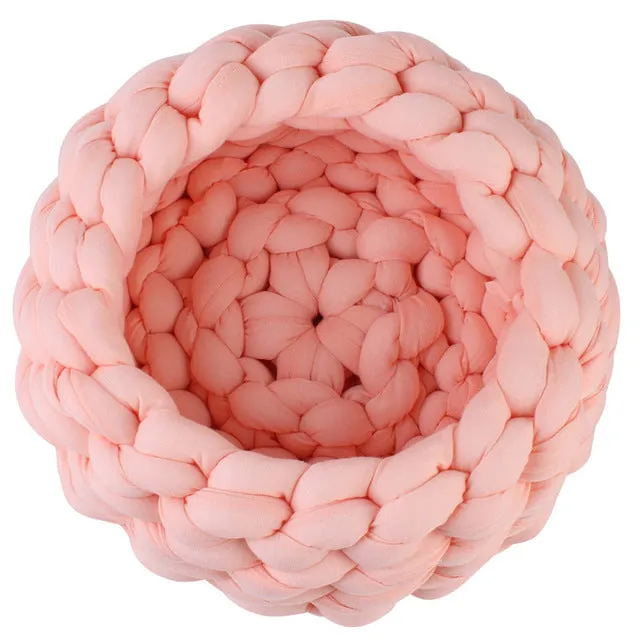 Braided Pet Bed Warming House Soft Nest Kennel Baskets Indoor Sleeping Cave Sofa