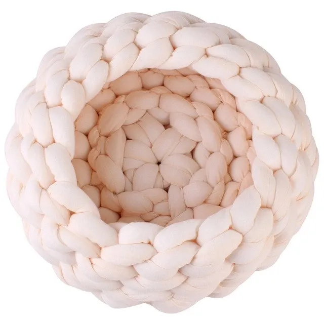 Braided Pet Bed Warming House Soft Nest Kennel Baskets Indoor Sleeping Cave Sofa
