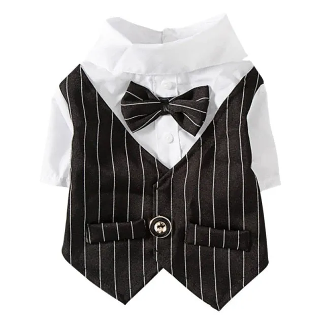 British Style Gentleman Dog Shirt Bridal Party Shirt Pet Puppy or Doggie-Wedding Party Clothes