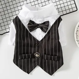 British Style Gentleman Dog Shirt Bridal Party Shirt Pet Puppy or Doggie-Wedding Party Clothes