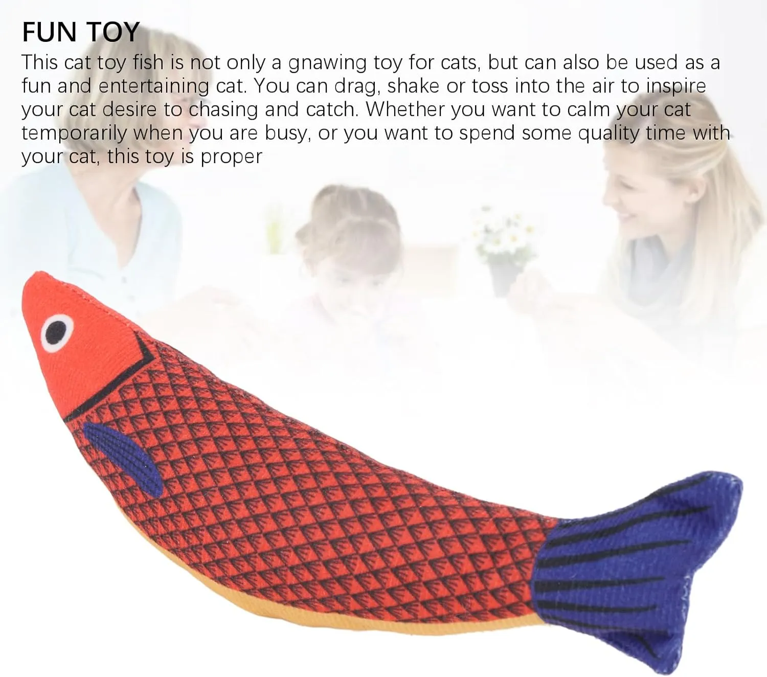 Cat Toy Saucy Fish Catnip Crinkle Sound Toy, Interactive Plush Fish Cat Toy for Indoor Kittens and Cats, Wear Chew Toy for Exercise, Biting,and Playtime (Orange)