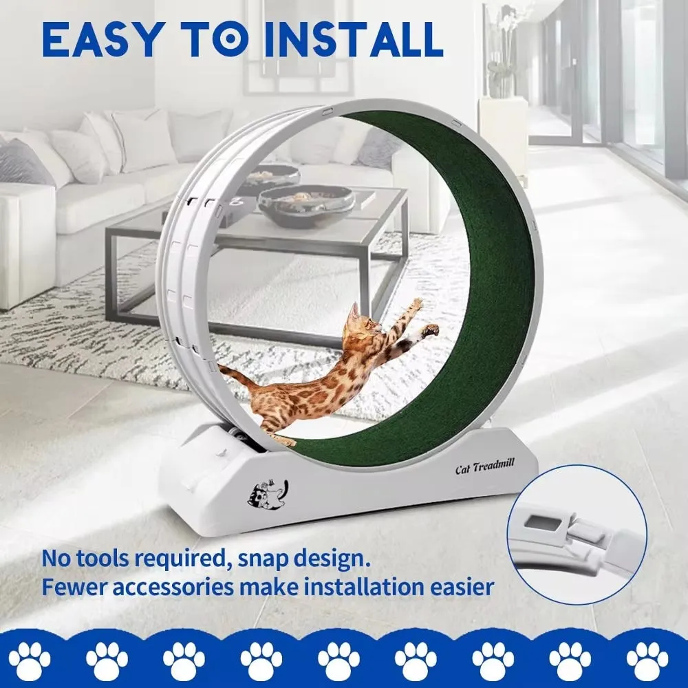 Cat Treadmill Wheel Exerciser for Enhanced Feline Fitness and Well-Being with Carpeted Runway