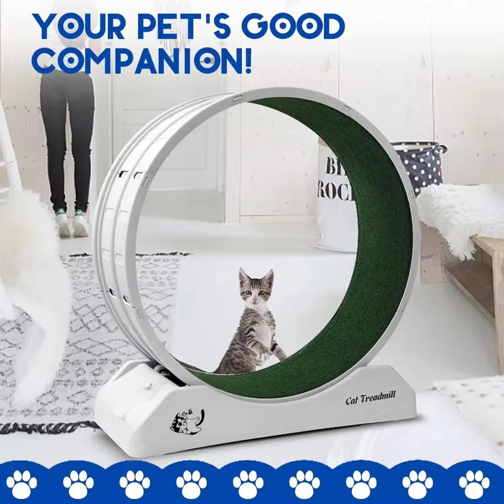 Cat Treadmill Wheel Exerciser for Enhanced Feline Fitness and Well-Being with Carpeted Runway