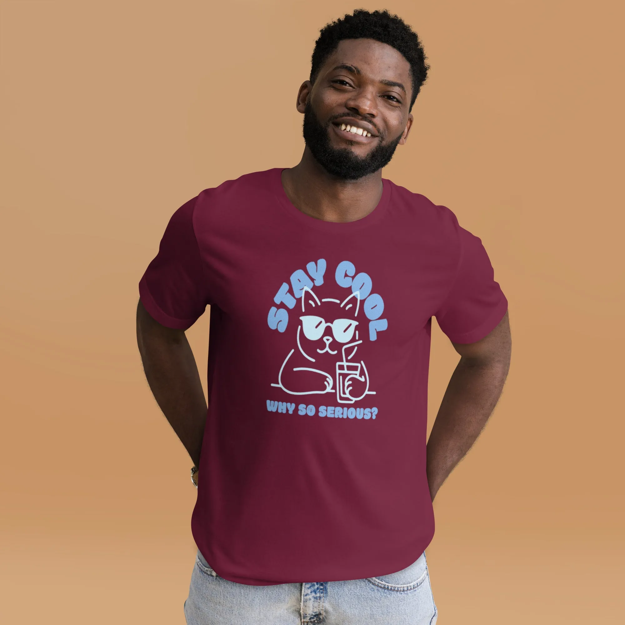 Chill Cat T-Shirt | Funny 'Why So Serious?' Cool Cat Graphic for Pet Lovers & Casual Wear