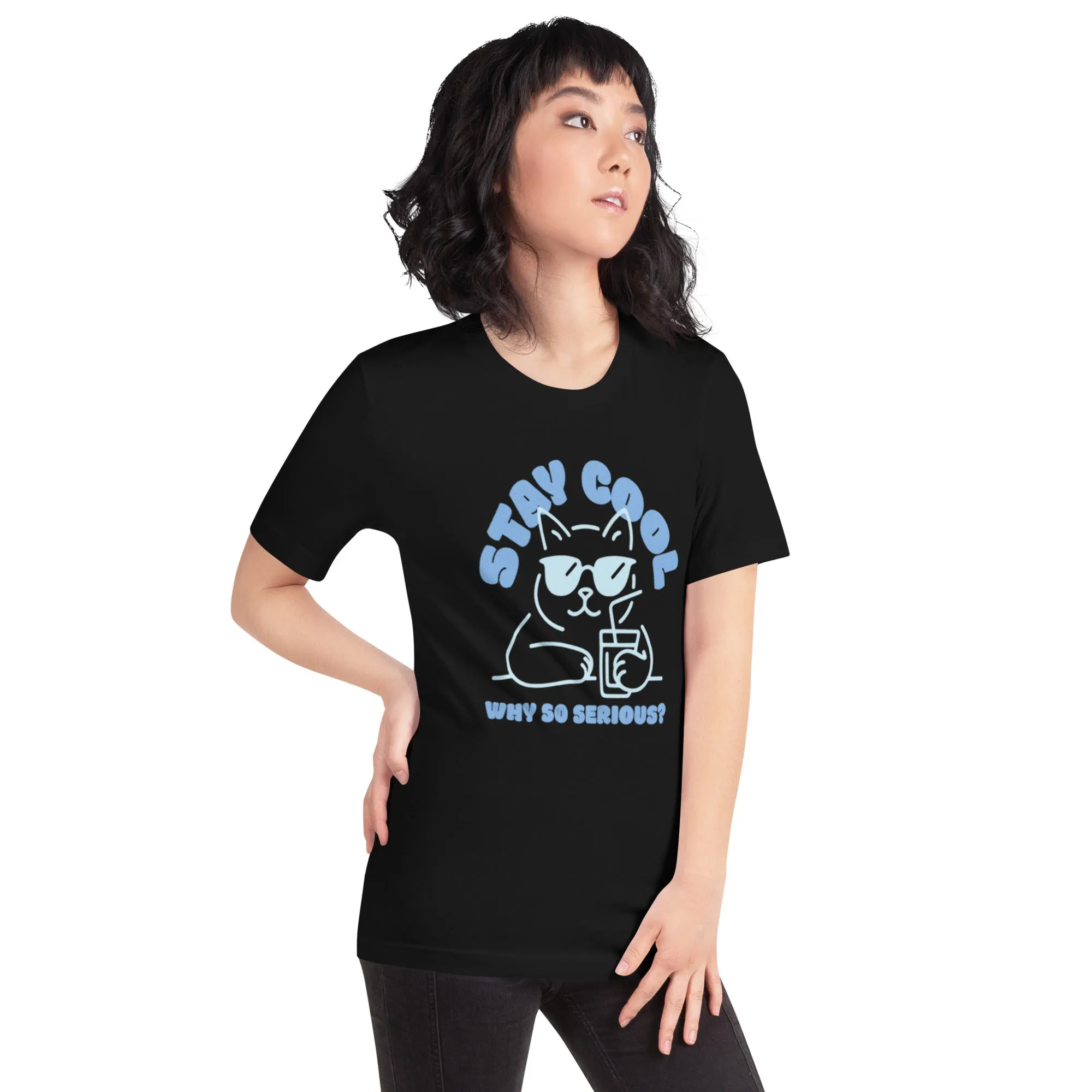 Chill Cat T-Shirt | Funny 'Why So Serious?' Cool Cat Graphic for Pet Lovers & Casual Wear