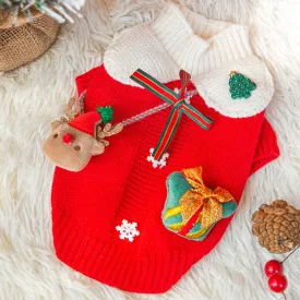 Christmas Bow Cartoon Pet Sweater