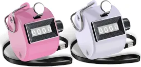Clicker Counter Handheld Tally Counter 4-Digit Number Counter, 2 Pack Hand Mechanical Counters Clickers Pitch Umpire Click Counter for Coaching, Knitting, People, Lap, Fishing, Golf,