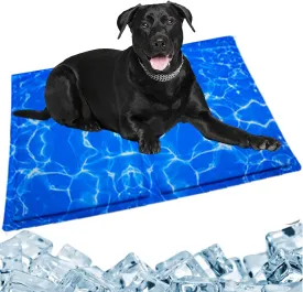 Cooling Mat For Dogs Cats Ice Silk Pet Self Cooling Pad Summer Cooling Mat Large 15.8x19.6''Non-Toxic, Non-Toxic Self Cooling Gel Material, No Refrigeration or Electricity Needed,Washable (Medium)