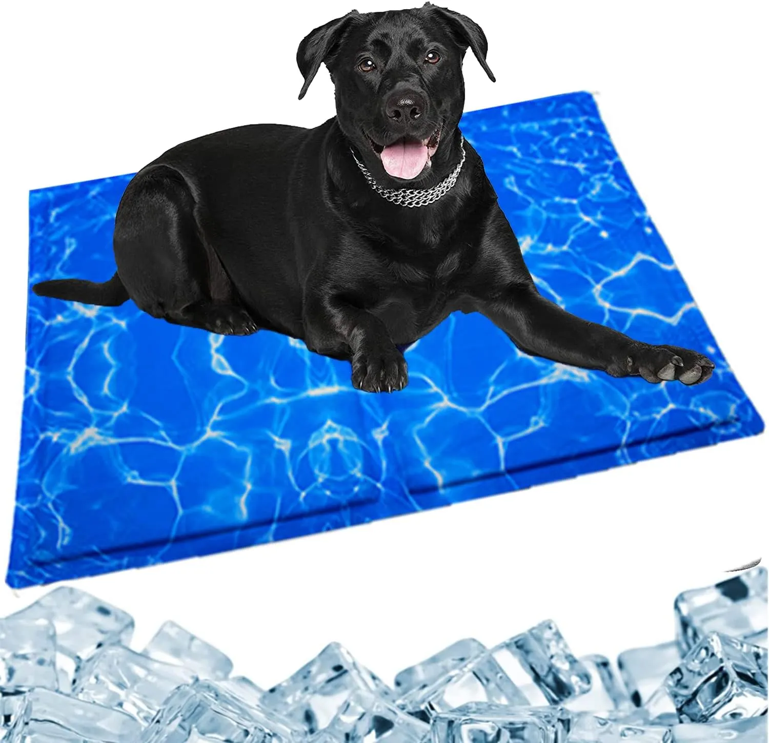 Cooling Mat For Dogs Cats Ice Silk Pet Self Cooling Pad Summer Cooling Mat Large 15.8x19.6''Non-Toxic, Non-Toxic Self Cooling Gel Material, No Refrigeration or Electricity Needed,Washable (Medium)