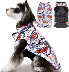 CuteBone Winter Dog Jacket - Reversible, Windproof, Waterproof, Thick Soft Coat with Leash Hole for Small to Large Dogs