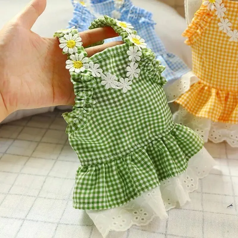 Daisy Halter Gingham Pet Dress