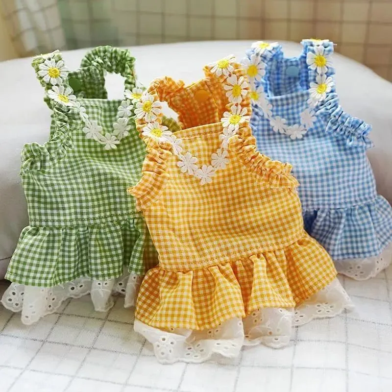 Daisy Halter Gingham Pet Dress